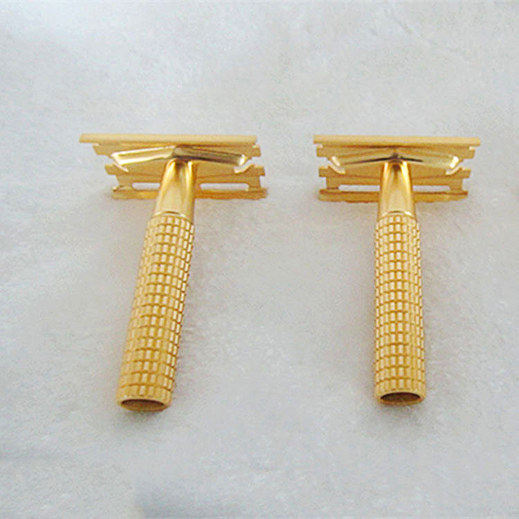 不銹鋼胡須刀仿金真空電鍍 千屹PVD真空鍍膜加工 不銹鋼胡須刀真空電鍍金色