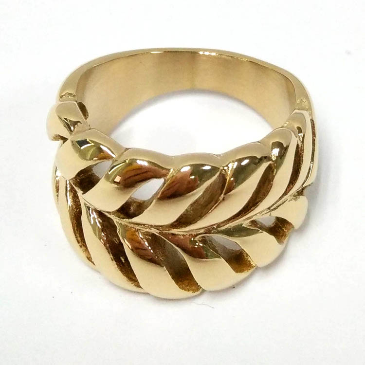 五金首飾真空電鍍18K金戒指 東莞千屹不銹鋼P(yáng)VD真空鍍膜加工