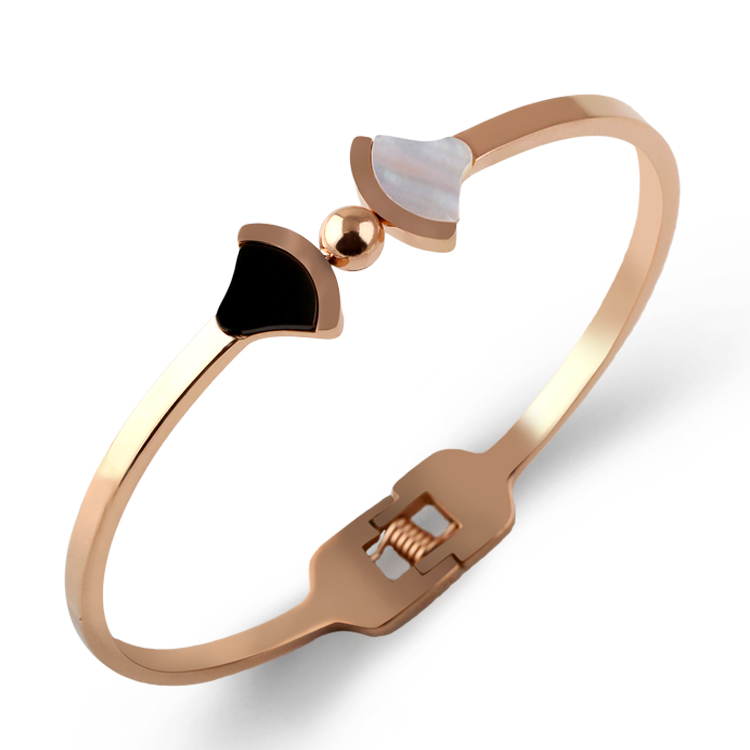 不銹鋼貝殼手鐲飾品PVD真空鍍IP玫瑰金 深圳千屹首飾真空鍍膜電鍍加工