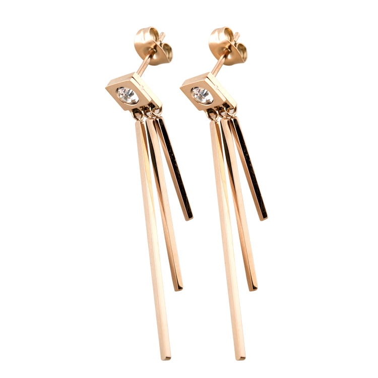 不銹鋼流蘇耳環(huán)首飾真空電鍍IP玫瑰金 東莞首飾真空電鍍加工