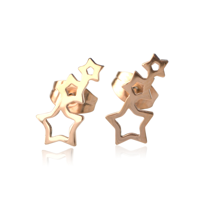 不銹鋼耳釘首飾真空電鍍玫瑰金 東莞首飾真空鍍膜電鍍加工