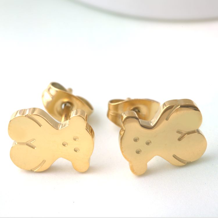 不銹鋼耳釘首飾真空電鍍IP金色 東莞PVD真空鍍膜電鍍加工